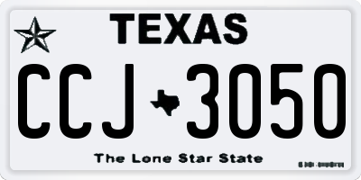 TX license plate CCJ3050