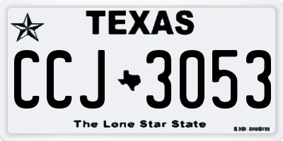 TX license plate CCJ3053