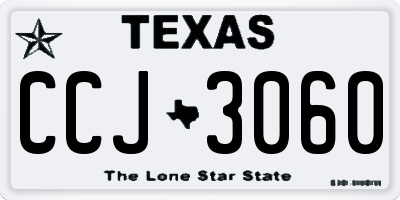 TX license plate CCJ3060
