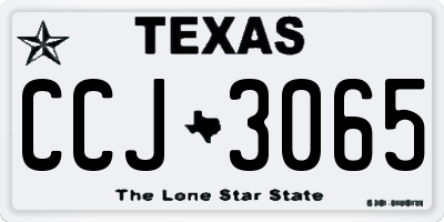 TX license plate CCJ3065