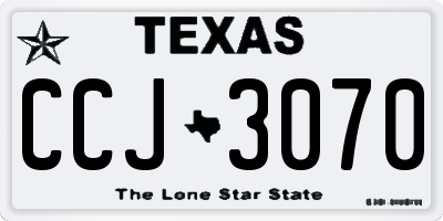 TX license plate CCJ3070