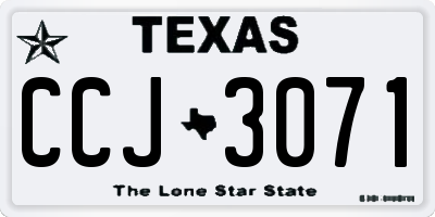 TX license plate CCJ3071