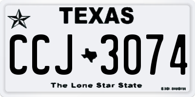 TX license plate CCJ3074