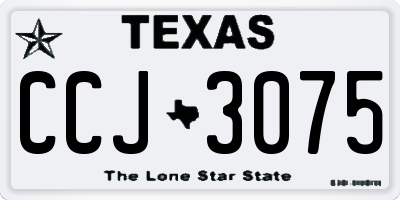 TX license plate CCJ3075