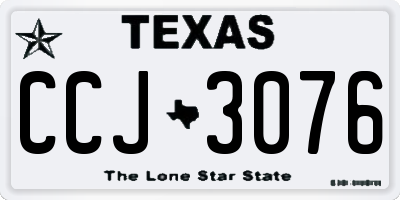 TX license plate CCJ3076