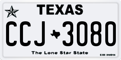 TX license plate CCJ3080