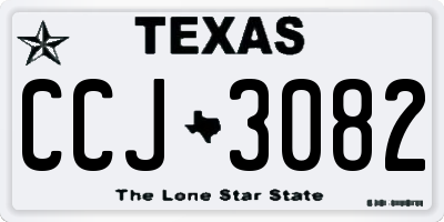 TX license plate CCJ3082