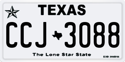 TX license plate CCJ3088