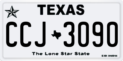 TX license plate CCJ3090