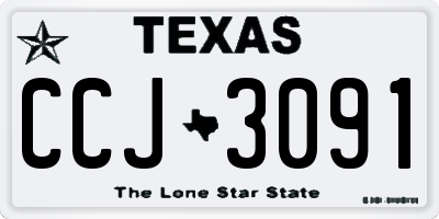 TX license plate CCJ3091