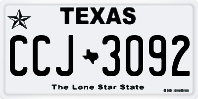 TX license plate CCJ3092