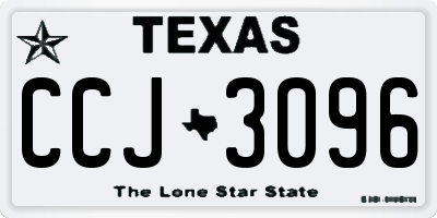 TX license plate CCJ3096