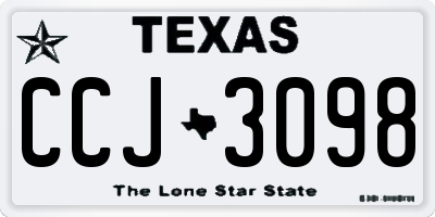 TX license plate CCJ3098