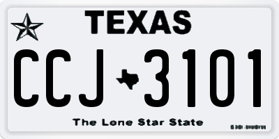 TX license plate CCJ3101