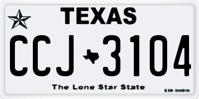TX license plate CCJ3104