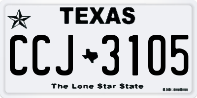 TX license plate CCJ3105