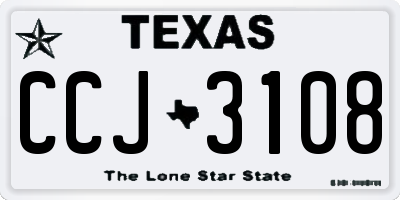 TX license plate CCJ3108