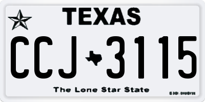 TX license plate CCJ3115