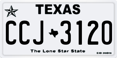 TX license plate CCJ3120