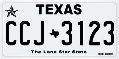 TX license plate CCJ3123