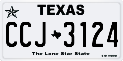 TX license plate CCJ3124