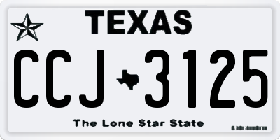 TX license plate CCJ3125