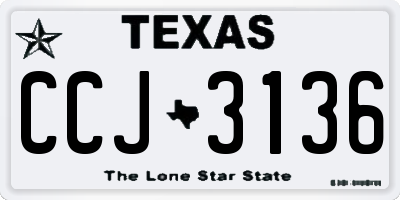 TX license plate CCJ3136
