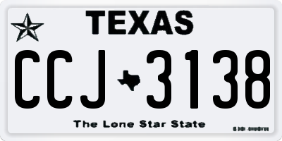 TX license plate CCJ3138