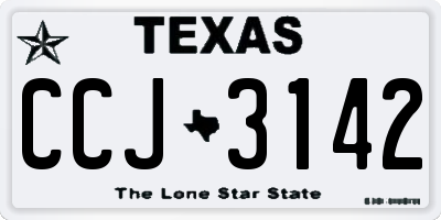 TX license plate CCJ3142