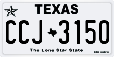 TX license plate CCJ3150