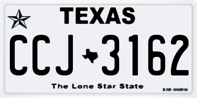 TX license plate CCJ3162