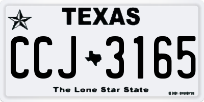 TX license plate CCJ3165