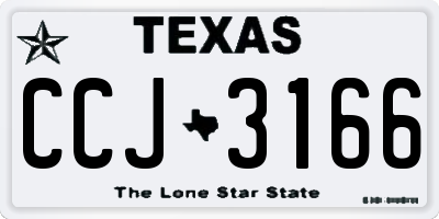 TX license plate CCJ3166
