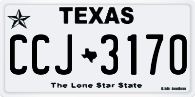 TX license plate CCJ3170