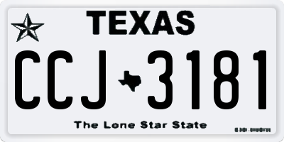 TX license plate CCJ3181