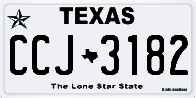 TX license plate CCJ3182