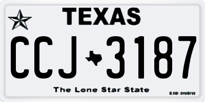 TX license plate CCJ3187