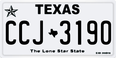 TX license plate CCJ3190