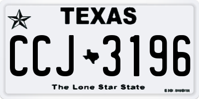 TX license plate CCJ3196