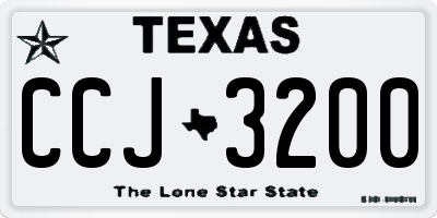 TX license plate CCJ3200