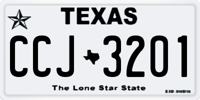 TX license plate CCJ3201