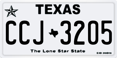 TX license plate CCJ3205