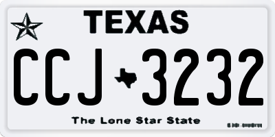 TX license plate CCJ3232