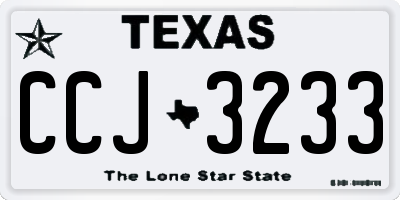 TX license plate CCJ3233