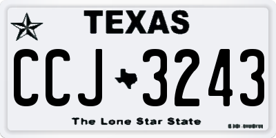 TX license plate CCJ3243
