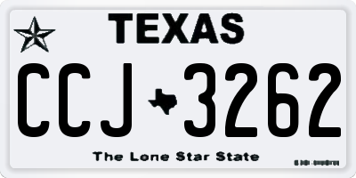 TX license plate CCJ3262