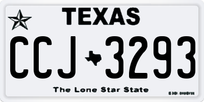 TX license plate CCJ3293