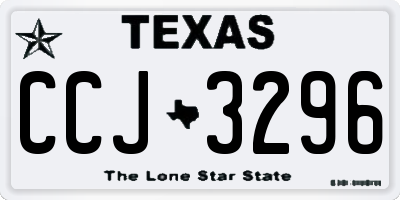 TX license plate CCJ3296