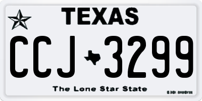 TX license plate CCJ3299