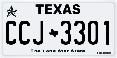 TX license plate CCJ3301